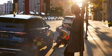 Women walking to her car