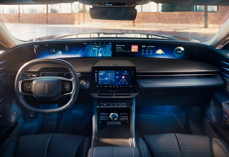 A large panoramic display is shown on the dashboard of a 2024 Lincoln Nautilus® SUV | Boulevard Lincoln in Georgetown DE